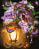 Картины по номерам 40х50: Бабочки у фонаря