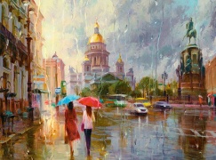 Летний дождь в Питере (худ.  Ковалёв В)