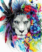 Картины по номерам 40х50: Цветочный лев