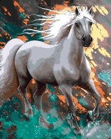 Картины по номерам 40х50: Белая лошадь