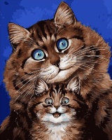 Картины по номерам 40х50: Пушистые котики